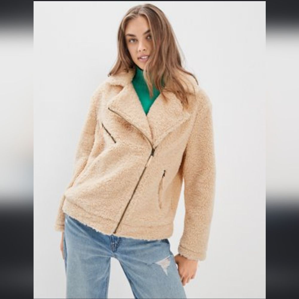 American Eagle Sherpa Moto Jacket Womens XL